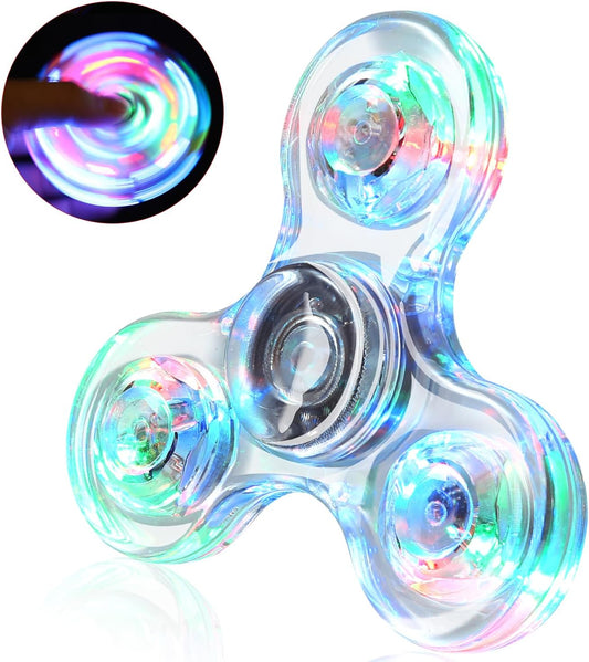 SCIONE LED Fidget Spinners, Light Up Sensory Fidget Toys for Kids, Glow in The Dark Toys for Kids 4-8-12, ADHD Anxiety Stress Relief Toys for Adults, Halloween Classroom Prizes Return Gifts for Kids