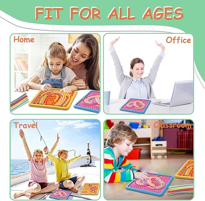 Sensory Activity Board Toys for Kids: 2Pack Double-Sided Sensory Fidget Toys for Stress Anxiety & Calming with Travel Bag | Christmas Stocking Stuffers Toys for Toddler Boys & Girls Ages 3 4 5 6 7 8