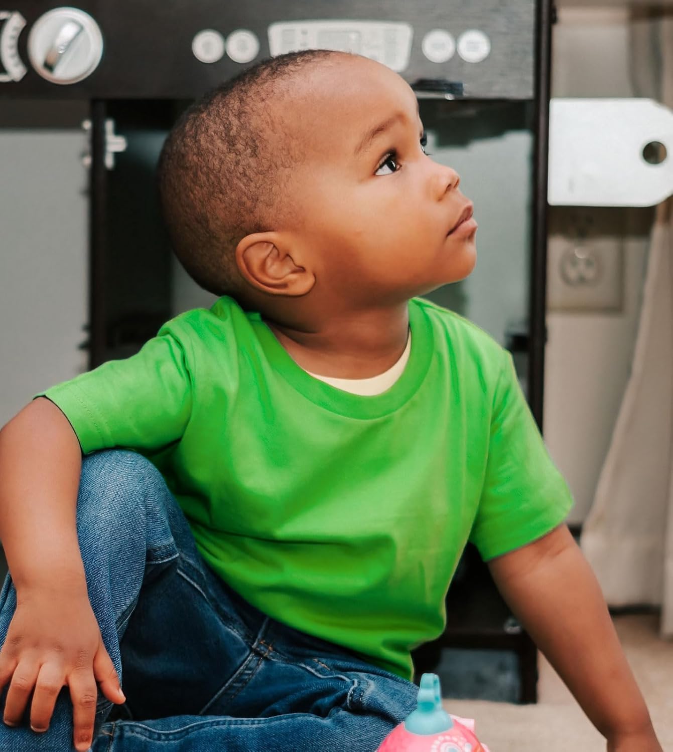 LAPASA Kids T-Shirts Short Sleeve (4 Pack) 100% Cotton Plain Top Tees Boy & Girl Unisex Toddler Children Tie Dye Summer K01