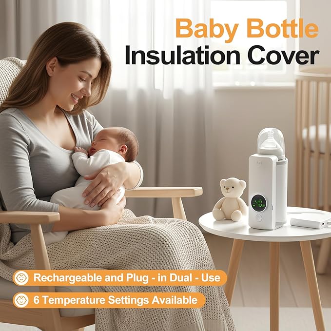 Solve The Milk Warming Dilemma Portable Bottle Warmer Requires no Water Rapid Heating with no Waiting 5-Hour Extended Heat Retention with Precise Temperature Control Enjoy Comfortable Feeding Anytime