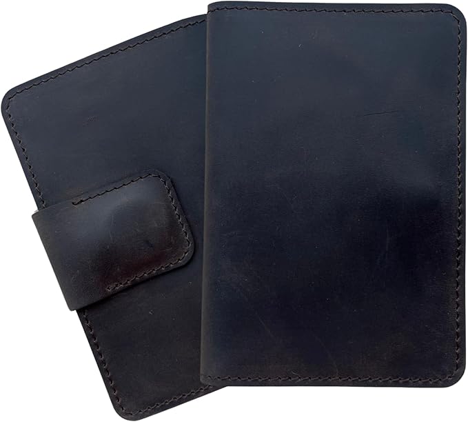 Passport Holder Compatible with AirTag Family Passport Holder Wallet for 2, 3, 4 Made from Premium Full Grain Leather and Wool Felt Brown Color. CITYSHEEP