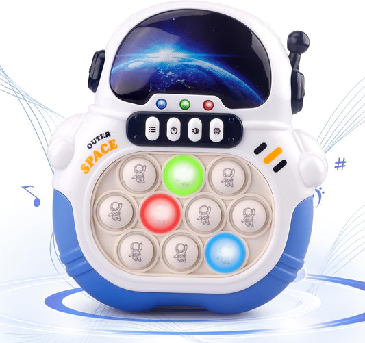 Quick Push Game Fidget Toys for Kids Adults, Handheld Puzzle Game Sensory Toys, Fast Push Bubble Game, Xmas Birthday Gifts for Boys Girls (Astronaut - Blue)