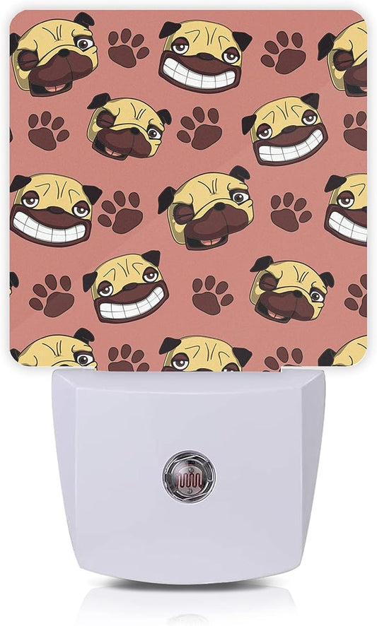 Dog Night Light,Cute Dog Paws Night Lights Plug into Wall with Dusk to Dawn Light Sensors 0.5W Dim Night-Lights for Bedroom