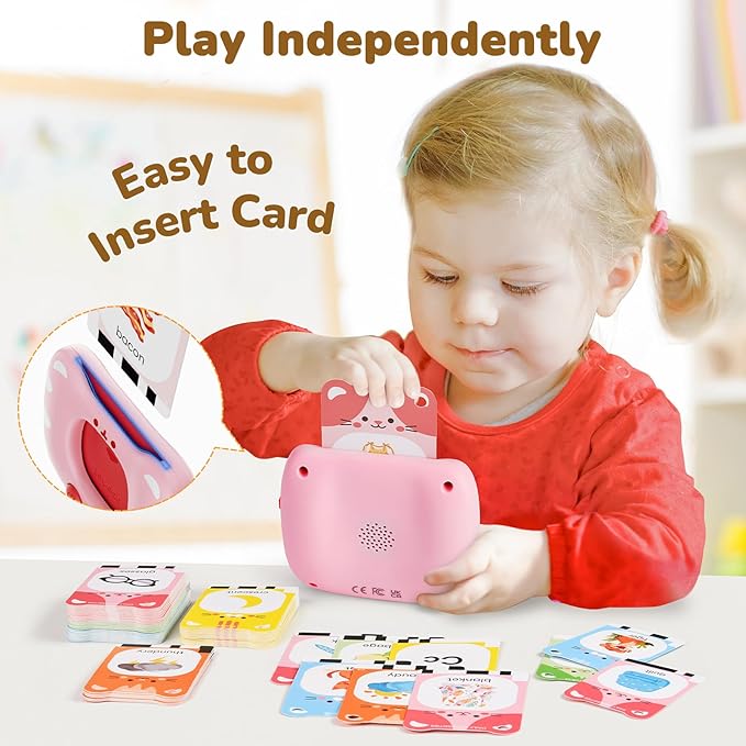 JoyCat Talking Flash Cards for Toddlers 3-5, 314 Words with Durable Thick Cards & Clear Audio, Easy to Slide in and Out, Speech Therapy Toys, Birthday Gifts for Boys Girls