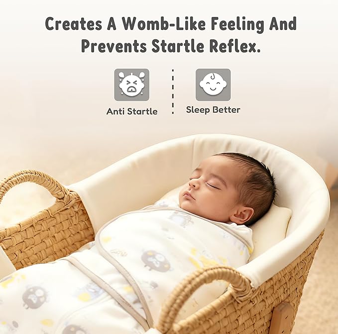 Baby Swaddle Sleep Sack, nursery essentials, easy night time diaper change 100% Cotton, (Medium, Baby Monster)