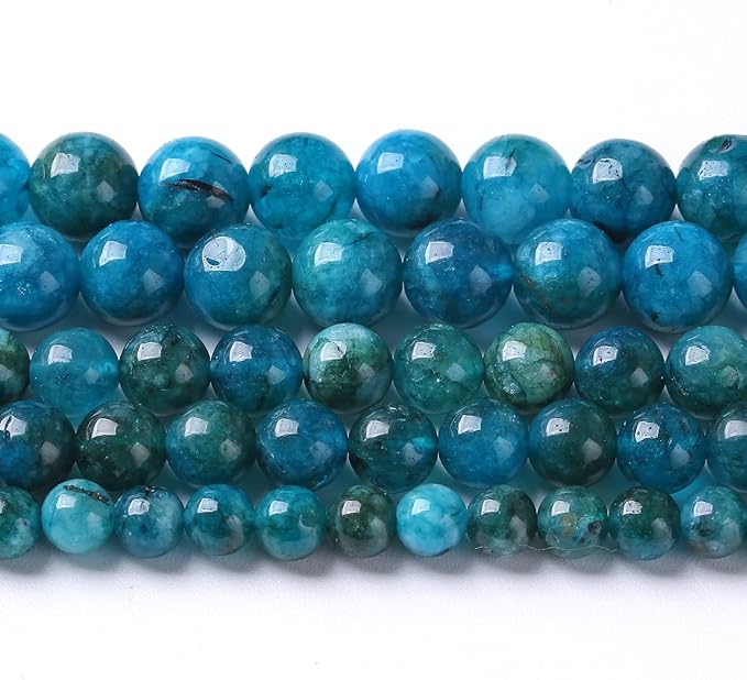 120PCS 6MM Blue Apatite Spacer Loose Beads for Jewelry Making DIY Bracelet Necklace 2 Strands