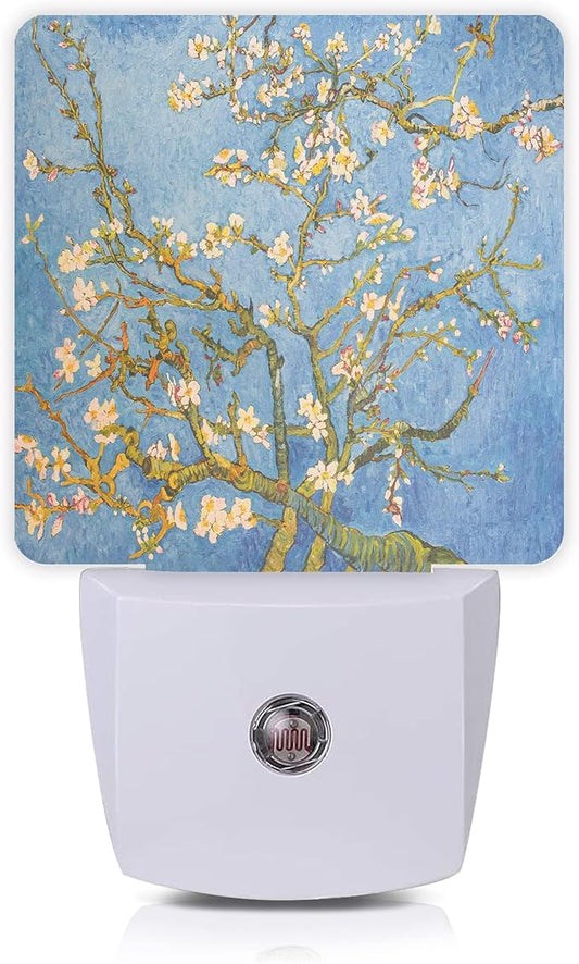Blossoming Almond Tree Night Light,Night Lights Plug into Wall for Boys Girls, Led Lamp for Stairway/Hallway/Bedroom 0.5W Nightlight Sleep Friendly