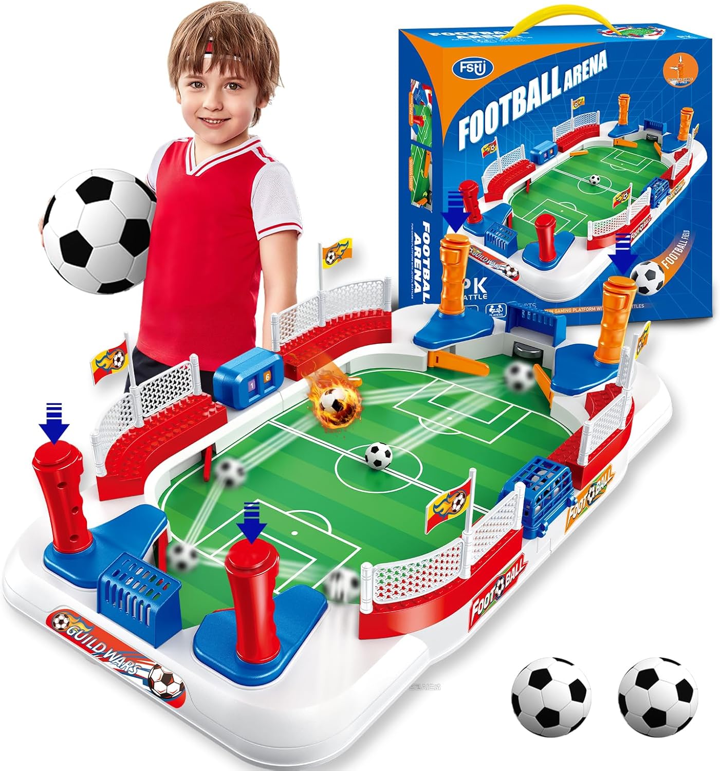 Foosball Table Soccer Game for Kids: Mini Interactive Soccer Board Game - 3 4 5 6 7 8 9+ Year Old Kids Sports Toy for Home Family Party - Fun Birthday Gift for Boys Girls