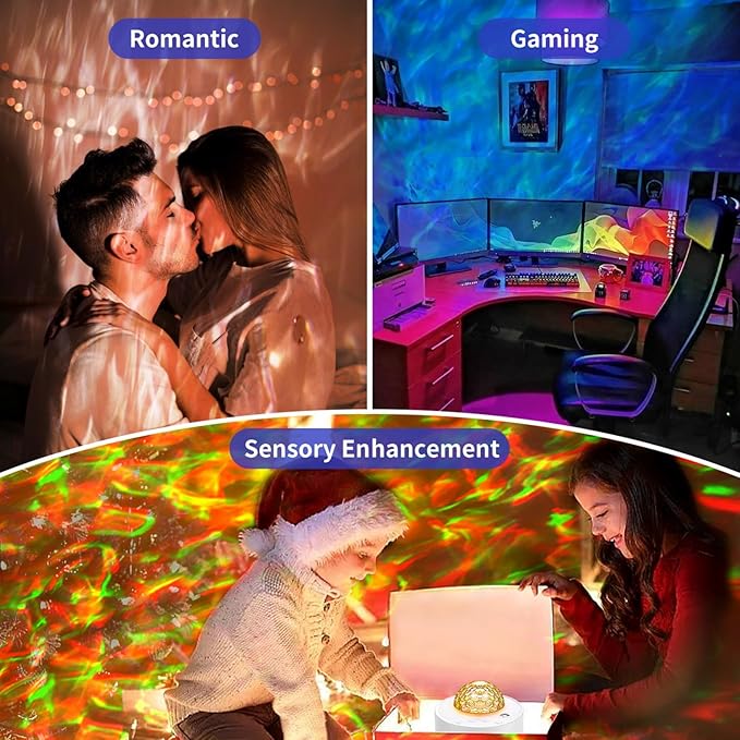 Moredig Galaxy Projector for Bedroom, 12 Colors LED Night Light Projector with Moon, Brightness and Fluctuation Speed Adjustment for Nursery, Parties, Home Decor, Home Theater