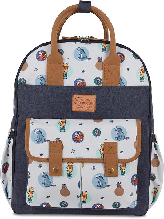 Disney Cudlie Baby Boys Double Handle Backpack Diaper Bag in Mickey Mouse Print, 16 Inch, Includes Changing Pad