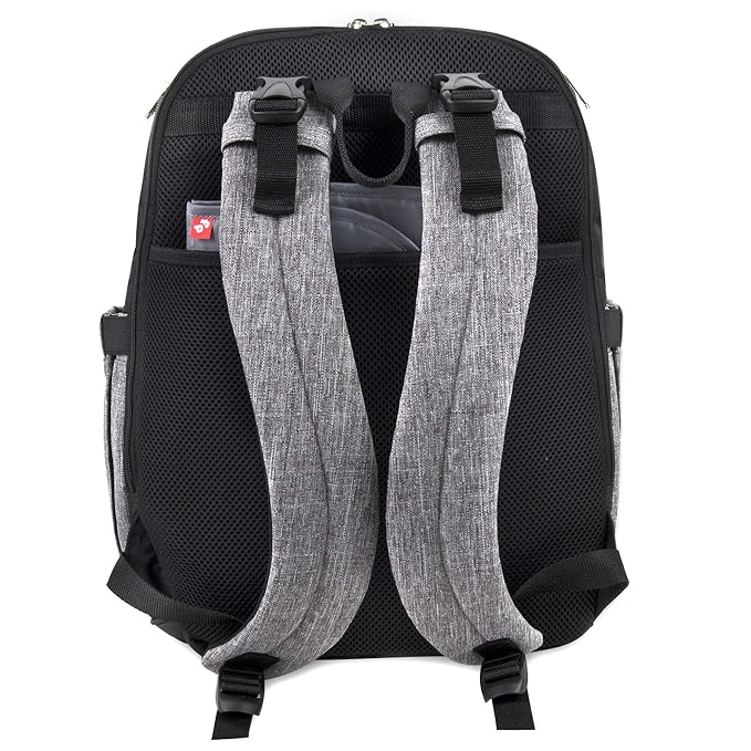 Fisher Price Diaper Bag Backpack with Changing Pad and Stroller Straps, Grey, Large