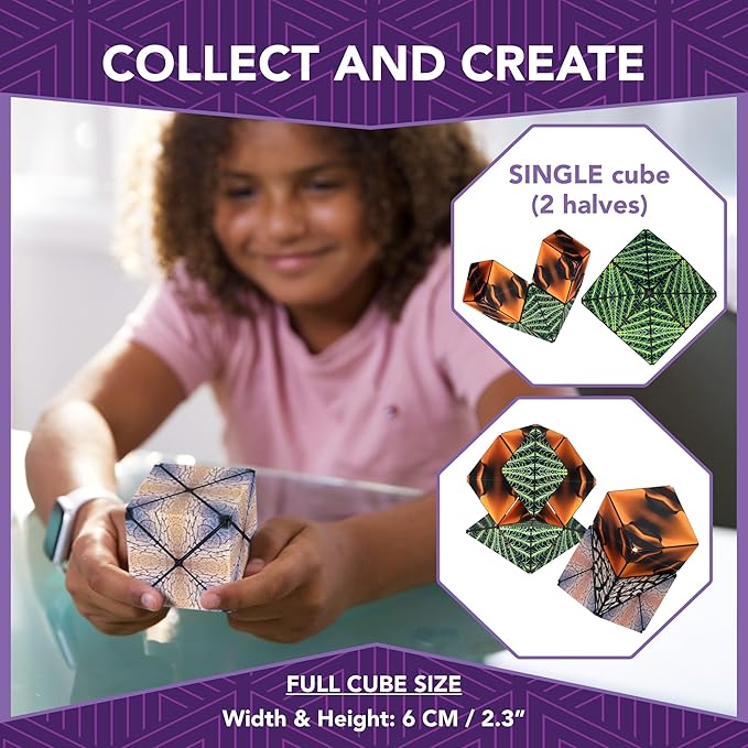 Duomoto Magnetic Transforming Cube - Shape Shifting Double Creativity Puzzle w/ 96 Rare Earth Magnets - Transforms Into Over 100 Shapes - by Fun in Motion Toys - Creators of Shashibo & Cubendi