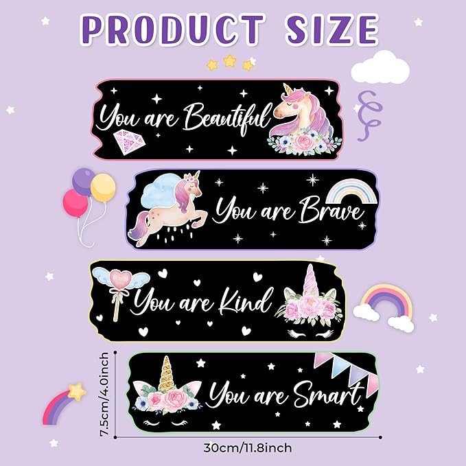 Glow in The Dark Stars Unicorn Wall Decals, Glowing Motivational Wall Art Inspirational Sticker, Peel and Stick Ceiling Decal for Girl's Room
