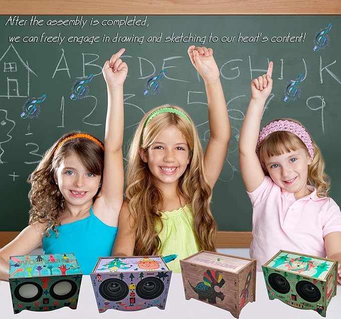 Craft Kit Speaker Circuits - Speaker Electronic Engineering Toys,Build Speaker Kit,DIY Bluetooth Speaker Kit Build Personalized Wood Case Speaker Set,Learning STEM Gifts Science for Teens