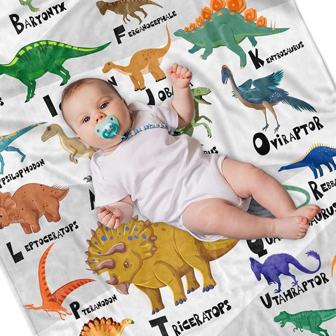 Dinosaur Blanket for Boys Teens Girls Soft Cozy Flannel Warm Kids Gifts Dinosaurs Room Decor Dino Throw Blanket for Couch Sofa Bed 50"x60"