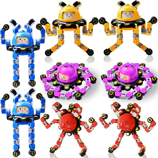 8Pcs Transformable Fidget Spinners for Kids Fidget Toys Teens Adults Sensory Toys with Autism ADHD Stocking Stuffers Bulk Gifts for Boys Girls Party Favors Travel Activities A
