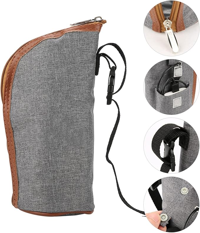 AUNMAS USB Bottle Warmer Heating Bag, Portable Travel Mug Milk Heater Feeding Bottle Infant Storage Bag