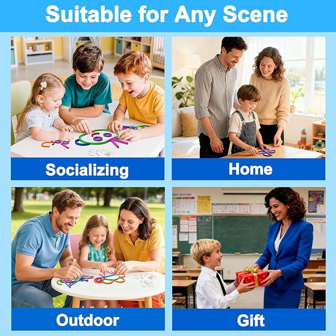 Wooden Pattern Blocks Shape Puzzles Sticks & Rings Wooden Puzzle Stem Preschool Brain Teaser Montessori Toys Gift for 3+ Years Old Activity Kids Boy Girl