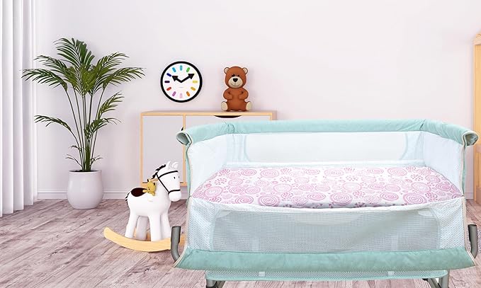 Bassinet Sheets Girl– 5-Pack Soft Fitted Bassinet Sheets, Organic Cotton, Breathable & Cozy, Fits 32x16x4 Inch Rectangle, Oval & Hourglass Mattresses (Lavender-Pink)