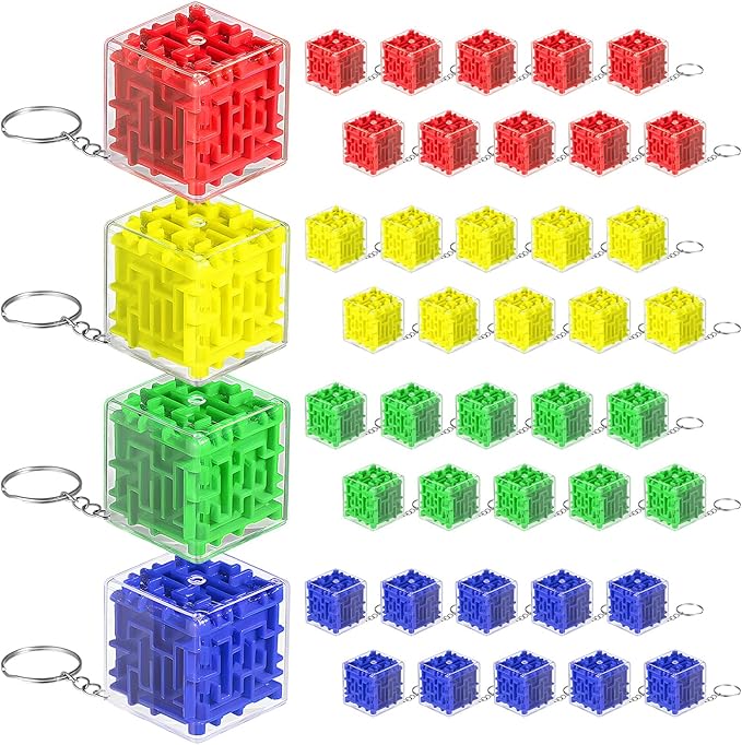 100 Pcs Maze Puzzle Toy Gift 3D Cube Box Mini Maze Christmas Puzzles Game for Adults Birthday Party Favors Stocking Stuffers for Kids