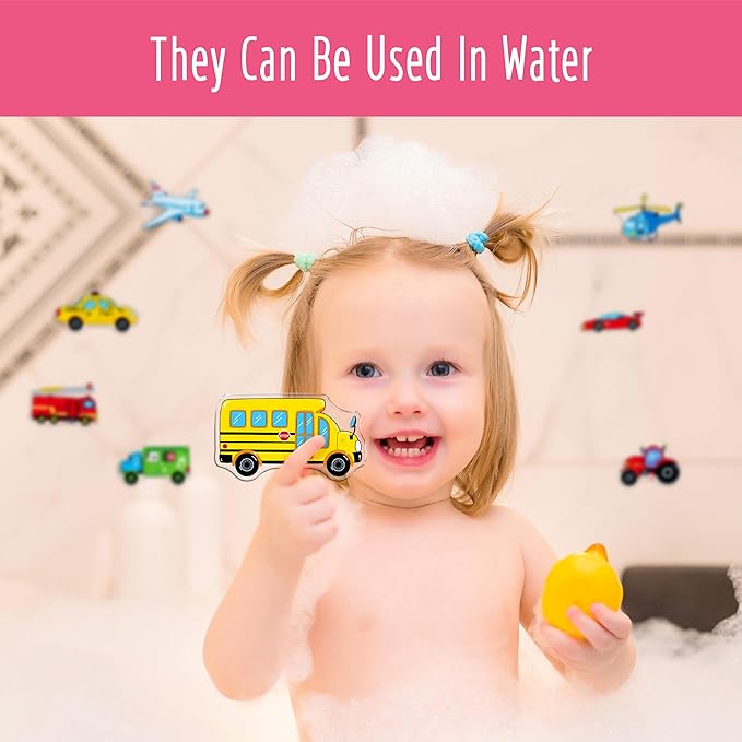 40PCS Vehicle Jelly Stickers, Transportation Tools Thick Window Door Clings Removable Reusable Gel Decals for Kids Toddlers Adults Home Classroom Nursery Party Supplies (Not Edible)