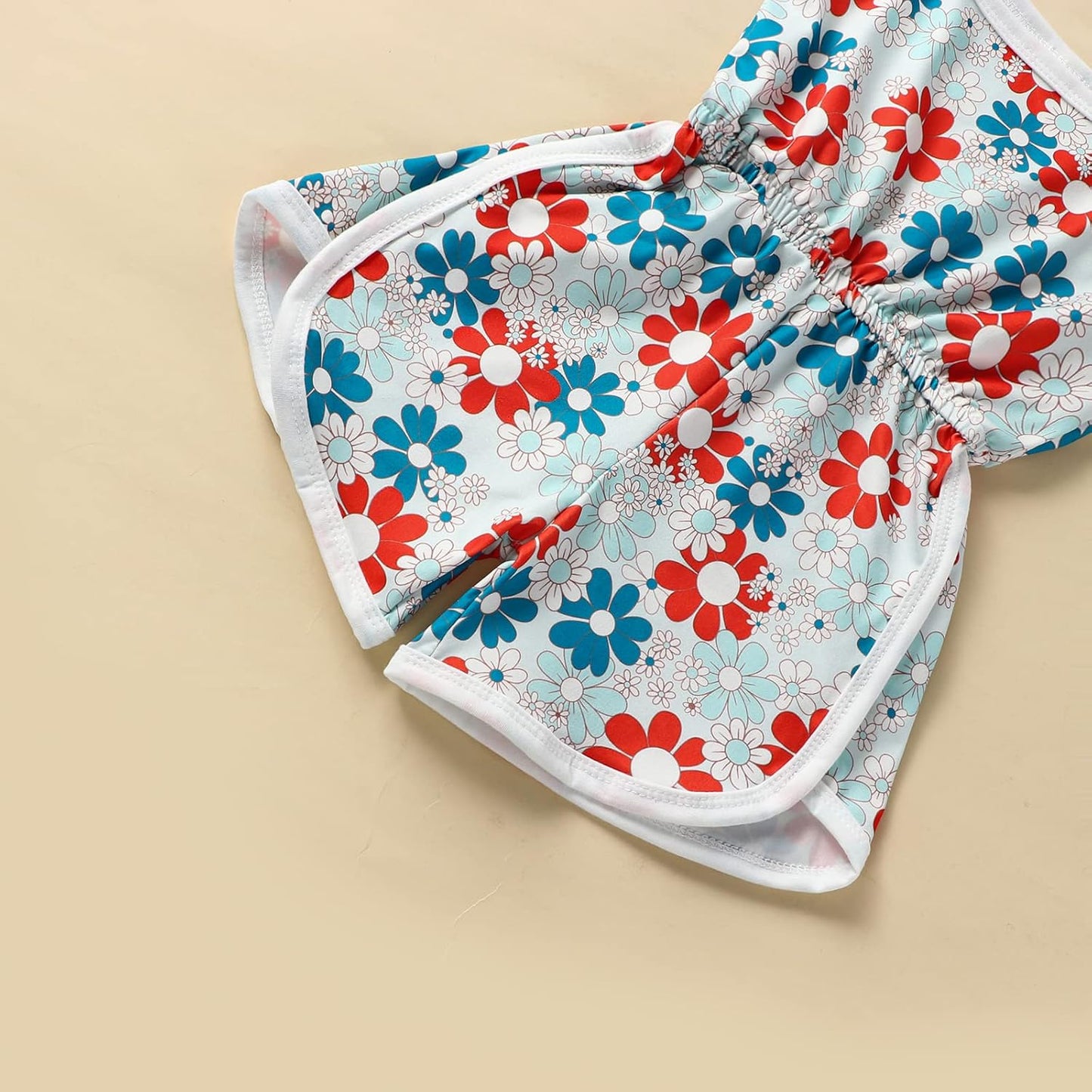 WZTYYDS Toddler Baby Girl Summer Clothes Floral Romper Tie-Up Strap Halter Jumpsuit Infant Summer Sling Playsuit 6M-3T