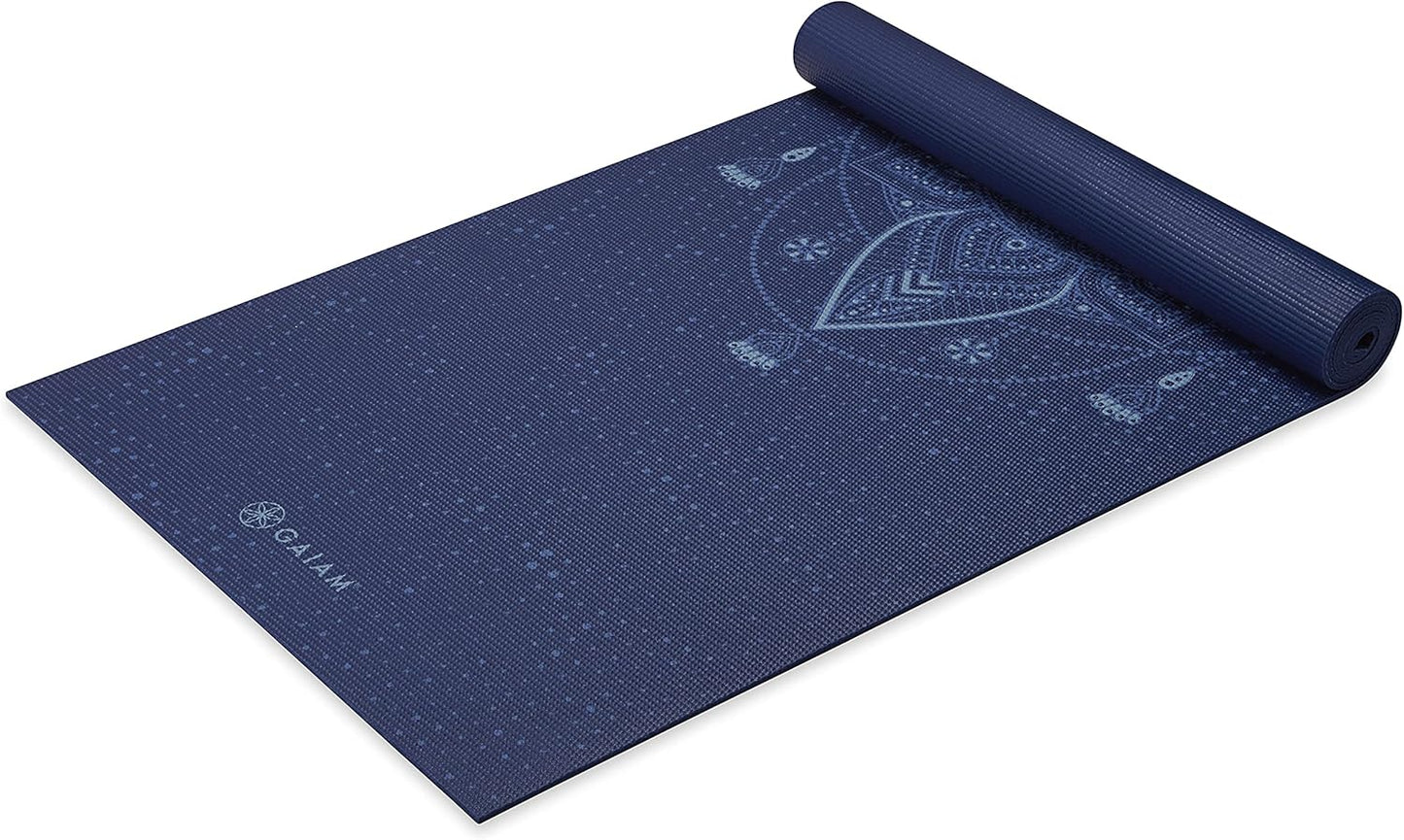 Gaiam Yoga Mat - Premium 6mm Print Extra Thick Non Slip Exercise & Fitness Mat for All Types of Yoga, Pilates & Floor Workouts (68"L x 24"W x 6mm Thick)