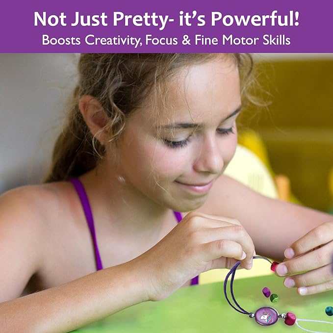 Chalk and Chuckles Bracelets Art and Crafts for Kids | DIY Bracelet Jewelry Kit for Kids Ages 7+ | Creative Gifts for Girls and Boys 7, 8, 9, 10, 11,12 Years | 8 Bracelets | Creative Art