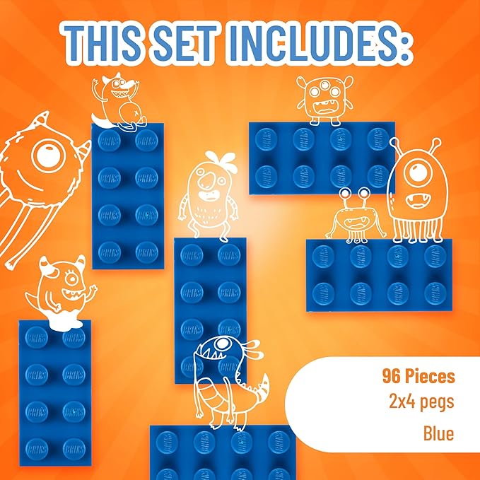 Strictly Briks Classic Bricks 2x4 Starter Kit - 96 Blue Pieces - Creative Building Set for STEM Learning - Compatible with Lego & Major Brick Brands