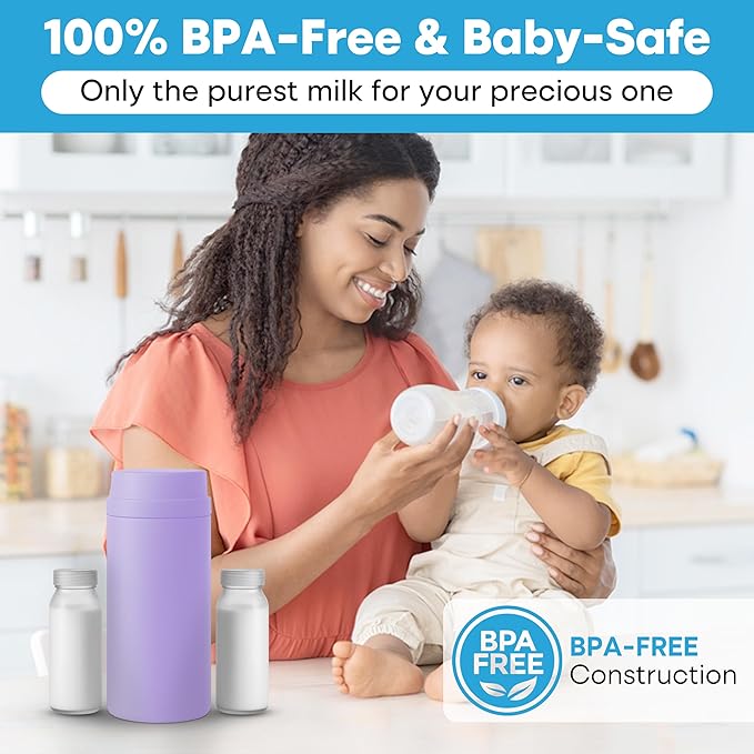 Portable Breast Milk Cooler Bottle: 30H Cooling Time, 2 x 150ml/5Oz, Durable BPA-Free Breastmilk Storage Bottles, Breastmilk Cooler, Travel Breastfeeding Milk Chiller for Baby