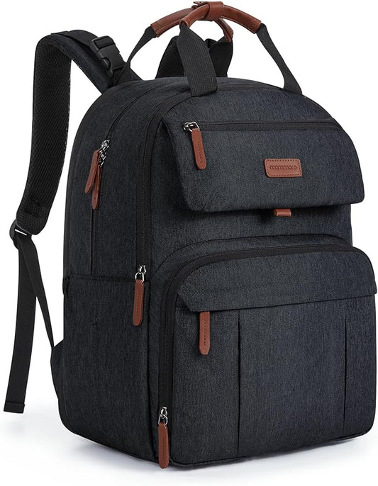 mommore Diaper Bag Backpack, Large Diaper Bag Expandable for 2 Kids/Twins, Durable Baby Bag with Changing Pad, Water Resistant Travel Diaper Backpack for Mom Dad