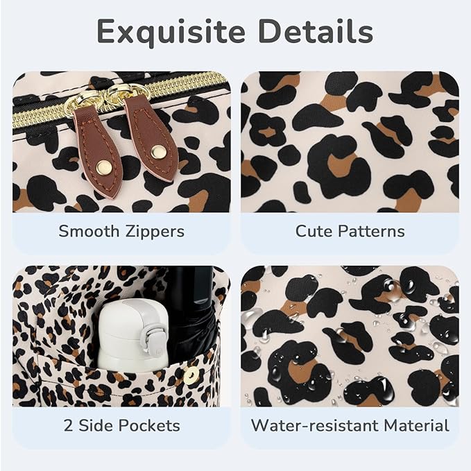 Diaper Bag Tote, Baby Bag Travel Diaper Tote Bag with Pacifier Case, Cute Maternity Hospital Baby Stylish Diaper Tote for Mom Dad Medium Size, Leopard Print