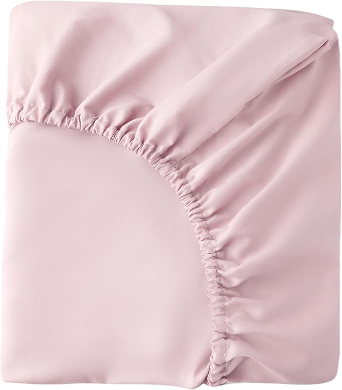 HBHLFZ Crib Sheets for Boys, Girls, 28x52 Inch Fitted Crib Sheet - 8 Inch Deep Pocketed Fixed Sheet - Soft and Comfortable Microfibre - Fits Standard cot and Toddler mattresses, Light Pink
