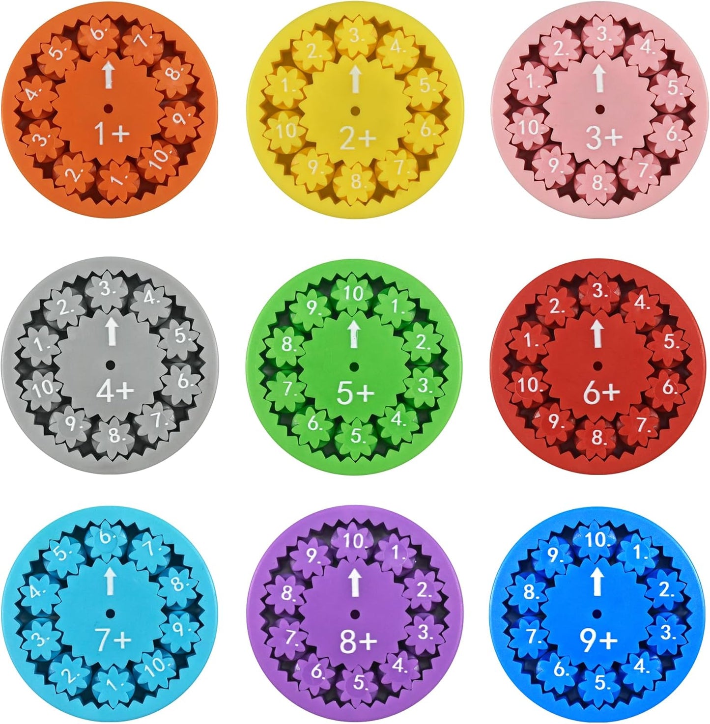 9 Pcs Math Fidget Spinner Math Facts Fidget Toys Fidget Spinners,Fun Early Education Math Fidget Spinners Gmaes,Fidget Spinner Learning Math Fidget Toy Game for Kids (Addition and Subtraction)