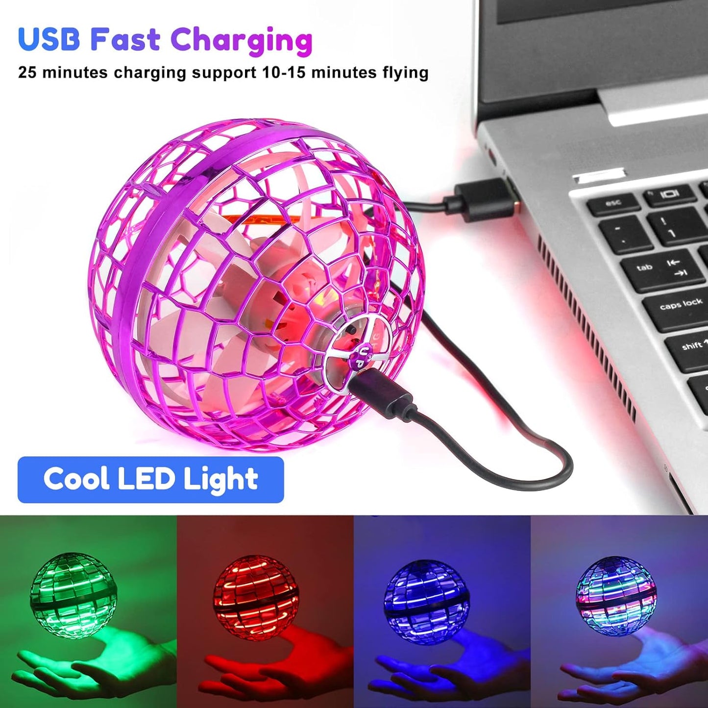 Flying Orb Ball Toy 2023 Galaxy Ball,Cosmic Globe Boomerang Hover Orb Ball, Galactic Fidget Spinner, Hand Drone Ball, Kids Toys for Boys Age 6 7 8 9 10 11 12 Boys Girls Cool, Pink