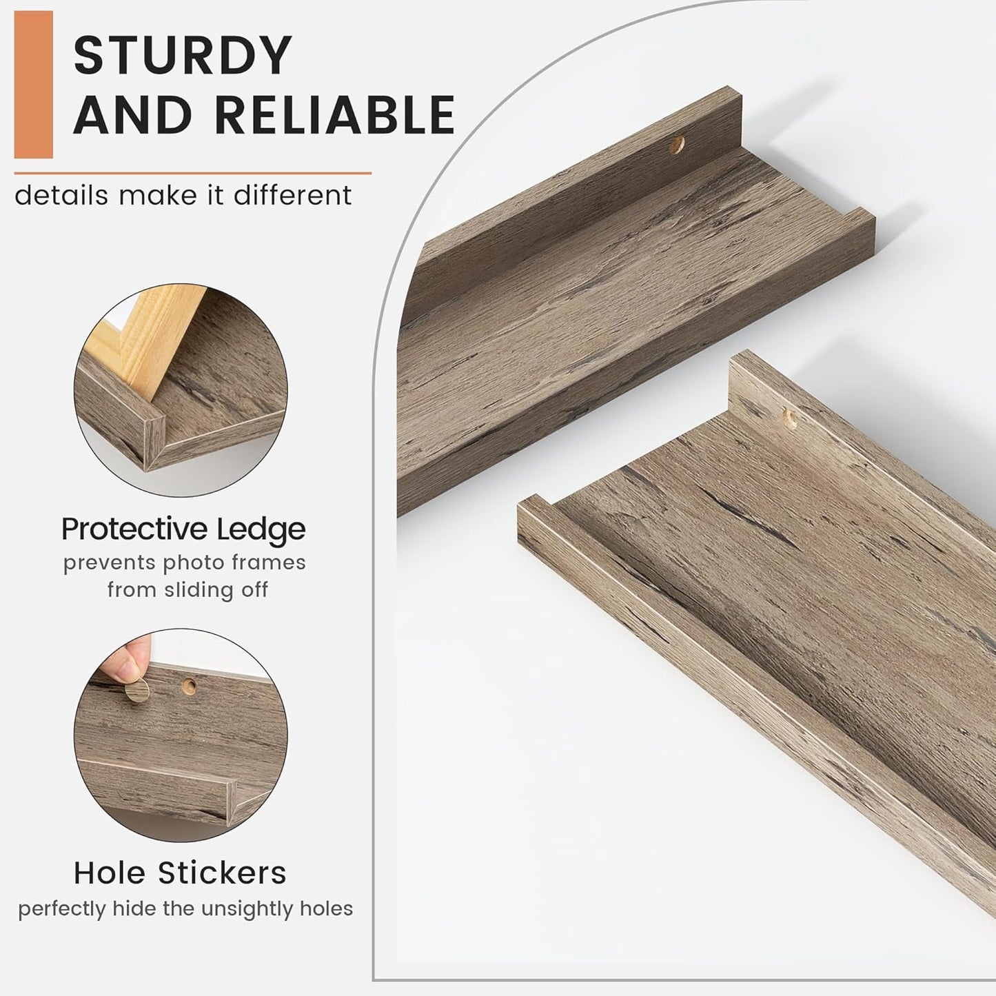 Floating Picture Ledge Shelves for Wall Set of 4, 56 Inch Wall Shelves with Lip Long Large Nursery Book Shelf for Toys Storage Kids Bookshelf Wall Mounted Living Room Bedroom Decor Frames