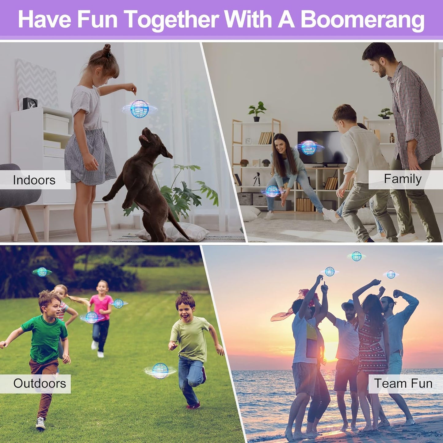 Flying Orb Ball Toys, Galaxy Ball Boomerang Ball Fidget Spinner, Cosmic Globe Toy for Indoor Outdoor, Gift for 6 7 8 9 10+ Year Old Boys Girls Teens - Blue