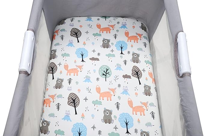 Onacosht Bassinet Sheets for Baby Boy and Girl, Stretchy Fitted Sheet Universal for Bassinet Cradle Hourglass Oval Rectangle Pad/Mattress, 4 Pack Undersea Fish, Animal and Dinosaur Printing