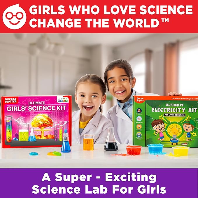 Doctor Jupiter Girls’ Science Gift Set for Ages 8+ | Ultimate Science Kit & Electricity Kit | Birthday Gift Ideas for 8-9-10-11-12-13-14 Year Old Girls | STEM Learning & Education Toys