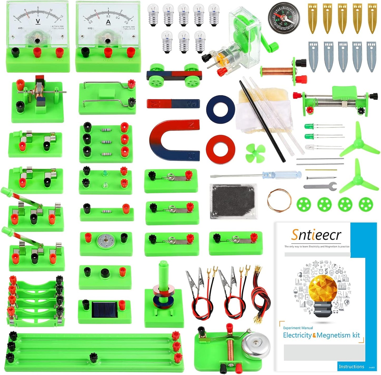 Sntieecr Science Magnetism Kit for Kids, Electric Circuit Kit for Kids, Stem Science Experiment Discovery Circuit Board Kit for Students Learning Starter