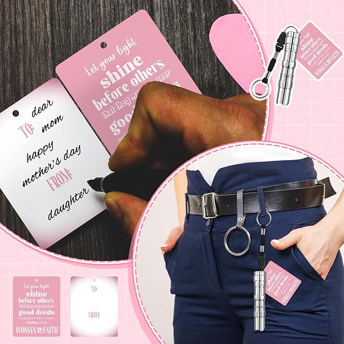 12 Sets Christian Gifts for Women Bulk Woman of Faith Gift Scripture Flashlight Keychains with Bible Verse Card for Women