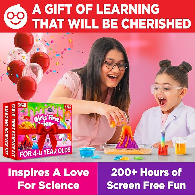 Doctor Jupiter Girls’ First Science Gift Set for Ages 4+ | Set of Girls' First Science Kit & Amazing Science Kit |Birthday Gift Ideas for 4-5-6-7-8 Year Olds |STEM Learning & Education Toys