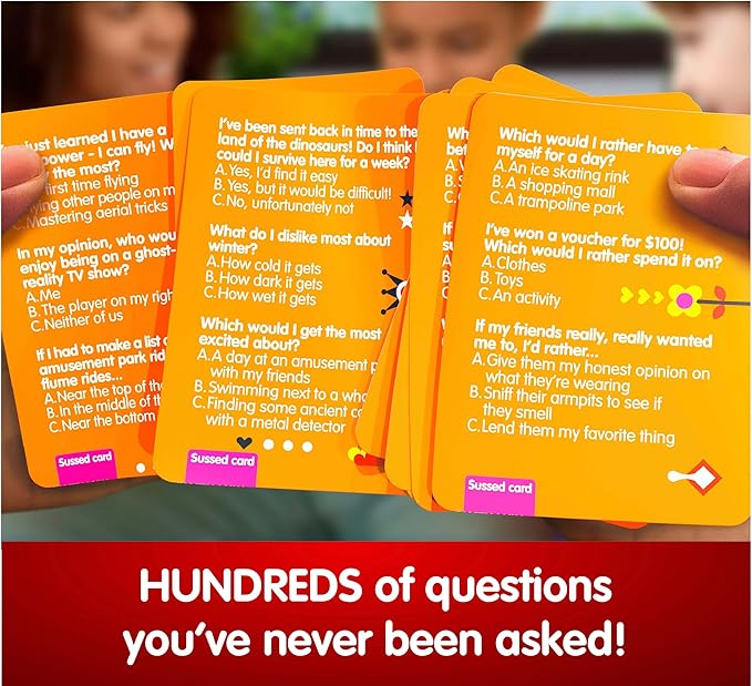 SUSSED The Wacky ‘What Would You Do’ Travel Card Game - Social Fun for Kids and Teens - Easy Game for Families & Road Trips - Ages 7+ - Orange Pack
