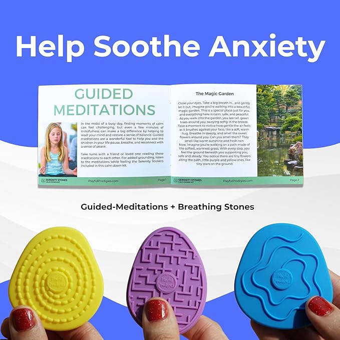 19pc Chewy Sensory Stones Calming Kit w/Calm Strips for Anxiety Relief Items, Chewelry Sensory Toys for Kids with Autism Classroom Must Haves, Worry Stones Fidgets for Classroom