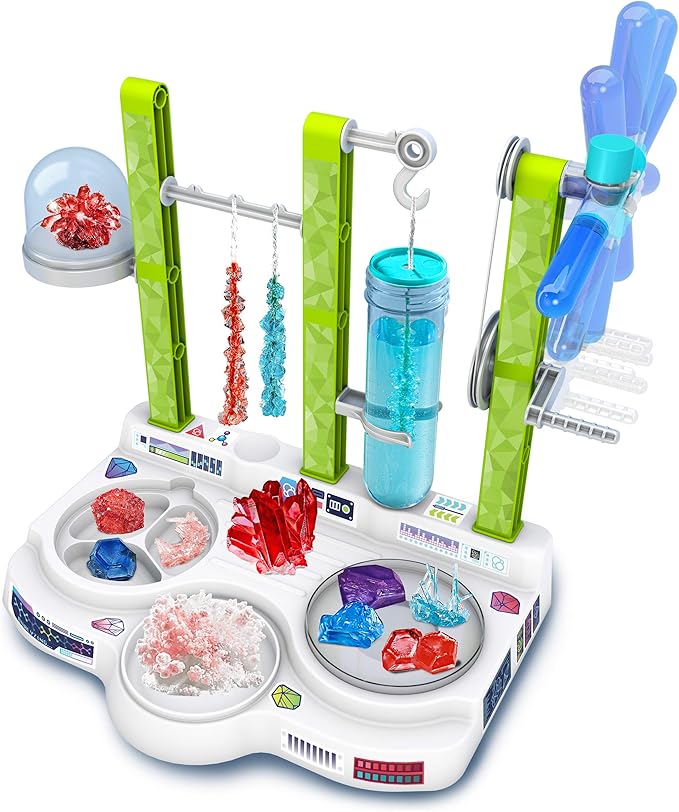 Thames & Kosmos Ooze Labs Colorful Crystal Lab STEM Experiment Kit & Lab Setup | Awesome Geometric Crystals, Dazzling Displays, with 11 Shiny, Sparkly, Safe Experiments | Stickers to Decorate Your Lab