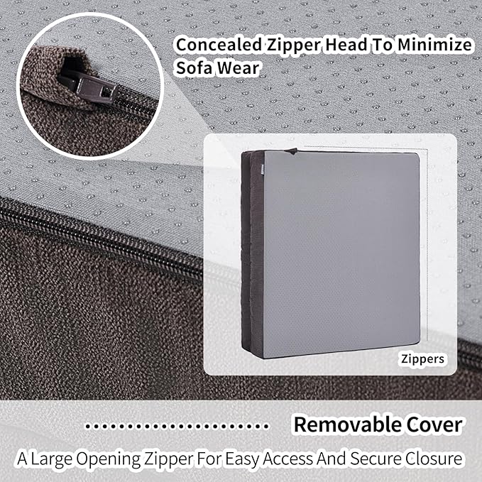 HAVARGO Recliner Cushions for Elderly, 20x20x5 Inch Thick Chair Cushion Patent Design Soft Tufted Dual Layer Booster Seat Cushions for Seniors Recliner Risers Taupe 1P