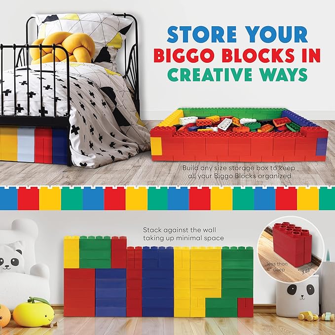 Big Blocks for Kids Ages 4-8, Indoor & Outdoor Blocks for Kids Jumbo Games, Large Building Blocks (96 PC) Standard Set