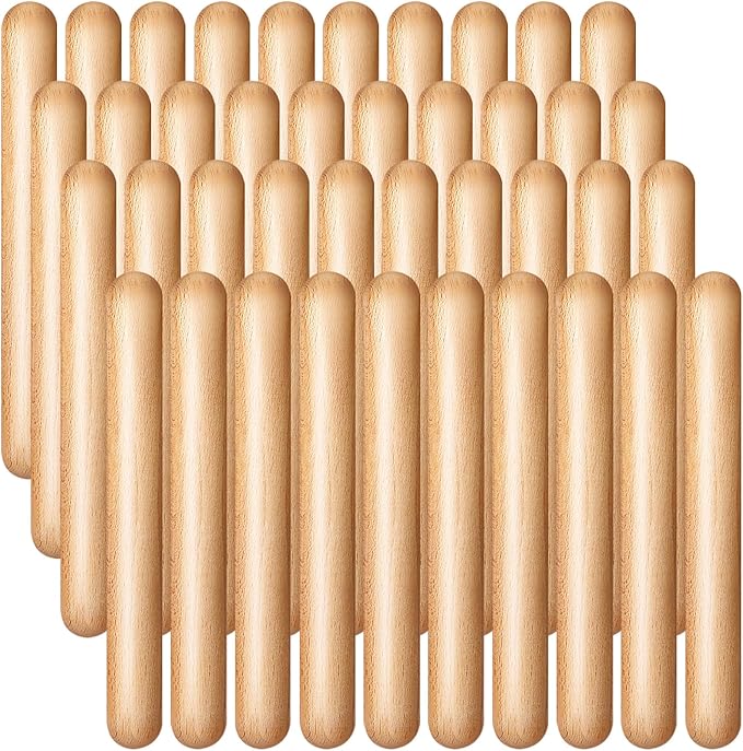 Boao 40 Pcs 8 Inch Music Rhythm Sticks for Kids Bulk, Music Lummi Sticks with Carry Bag, Classical Wood Claves Musical Percussion Instrument Drumsticks Classroom School Perform Show Set