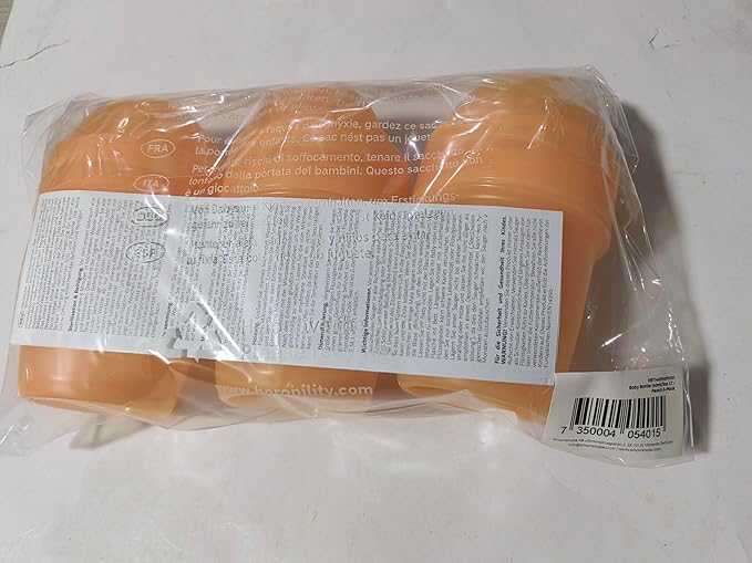 Herobility Double Anti-Colic Baby Bottles – 5 fl oz/140ml – 3-Pack – Peach