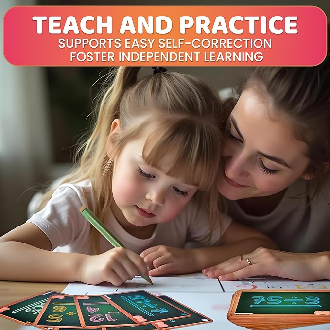 QUOKKA Math Flash Cards for Kids Ages 4-8 - Addition and Subtraction, Multiplication and Division Games for Kids 5-7 - 278 Double-Sided Flashcards for Studying - Large Bold Fonts - Flash Card Rings